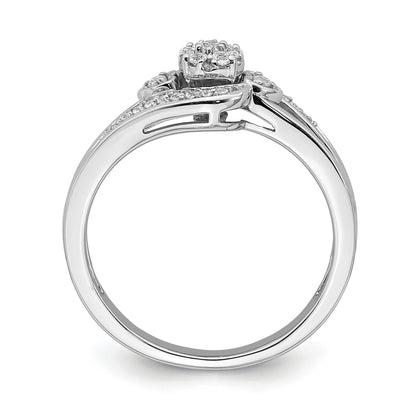 10K White Gold Lab Grown Diamond Cluster Engagement Ring 0.2 ct