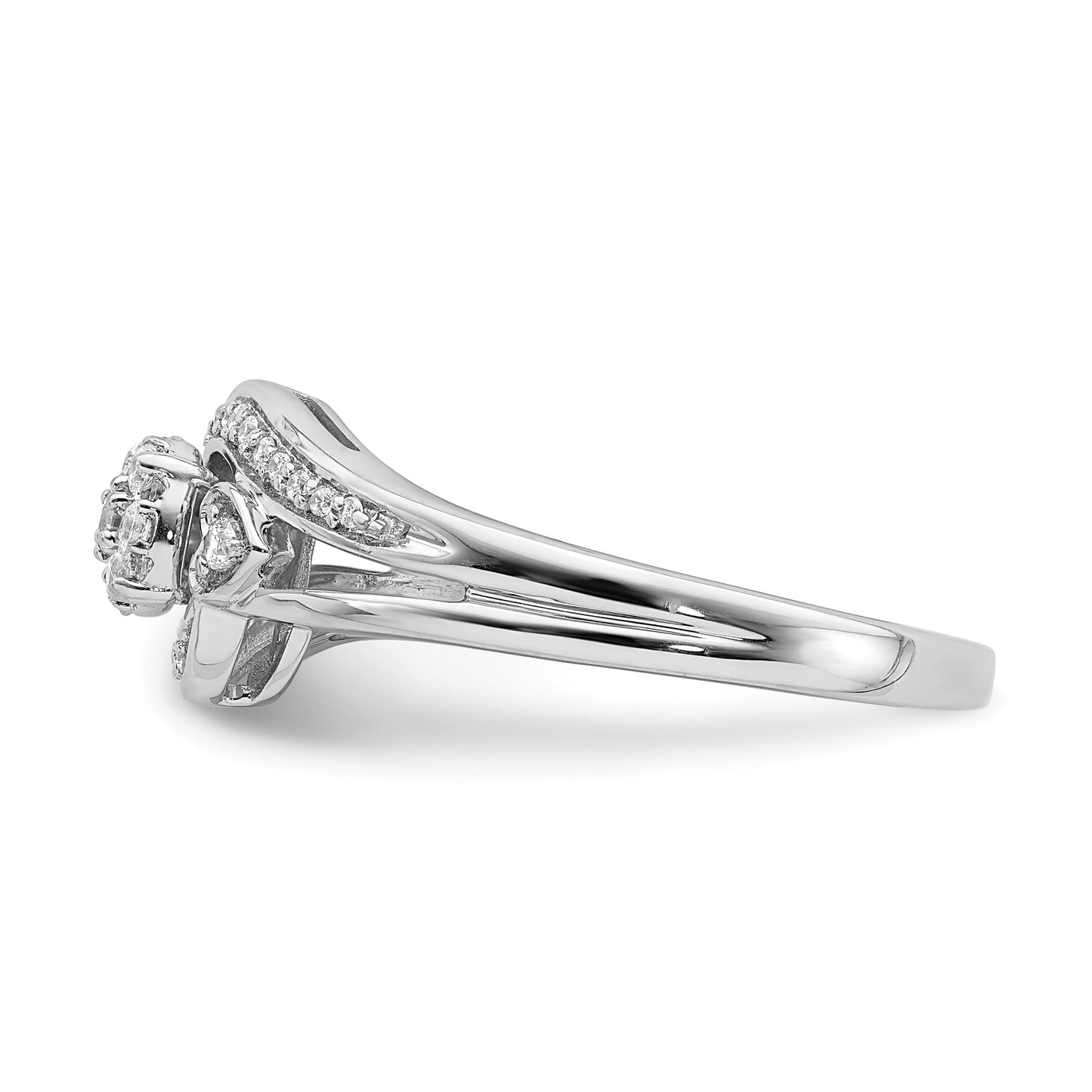 10K White Gold Lab Grown Diamond Cluster Engagement Ring 0.2 ct