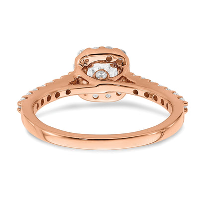 14k Rose Gold Lab Grown Diamond Round Halo Engagement Ring 0.75 ct