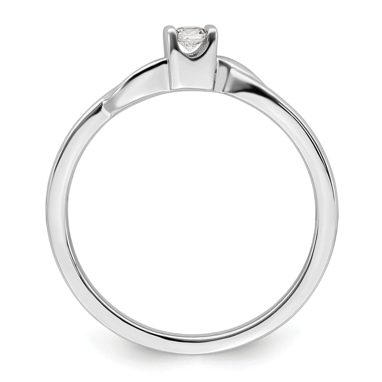 14k White Gold Lab Diamond Solitaire Engagement Ring 1/15 carat