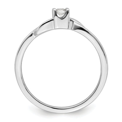 14k White Gold Lab Diamond Solitaire Engagement Ring 1/15 carat
