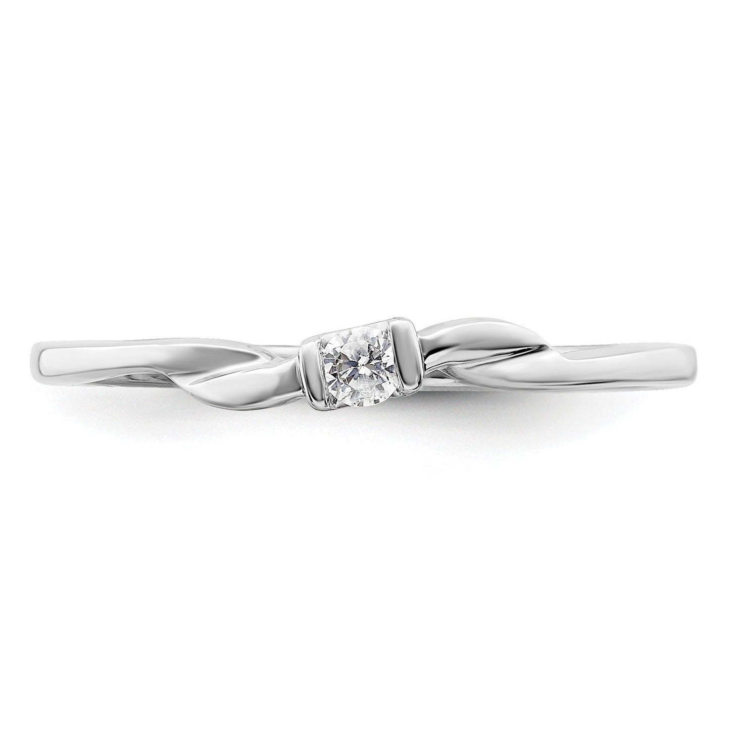 14k White Gold Lab Diamond Solitaire Engagement Ring 1/15 carat