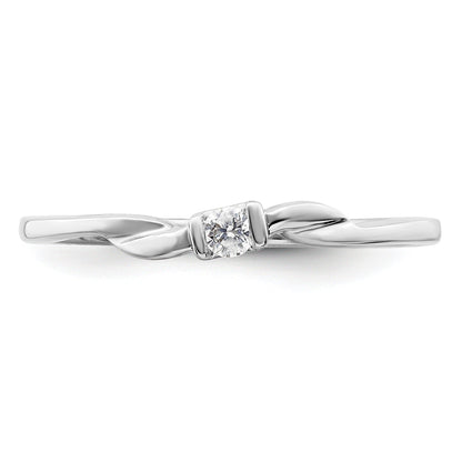 14k White Gold Lab Diamond Solitaire Engagement Ring 1/15 carat