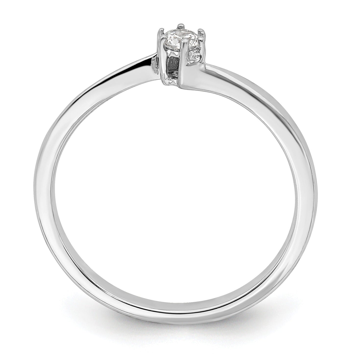 14k White Gold Lab Grown Diamond Petite Solitaire Engagement Ring 1/8 carat