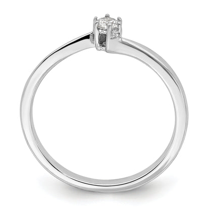 14k White Gold Lab Grown Diamond Petite Solitaire Engagement Ring 1/8 carat