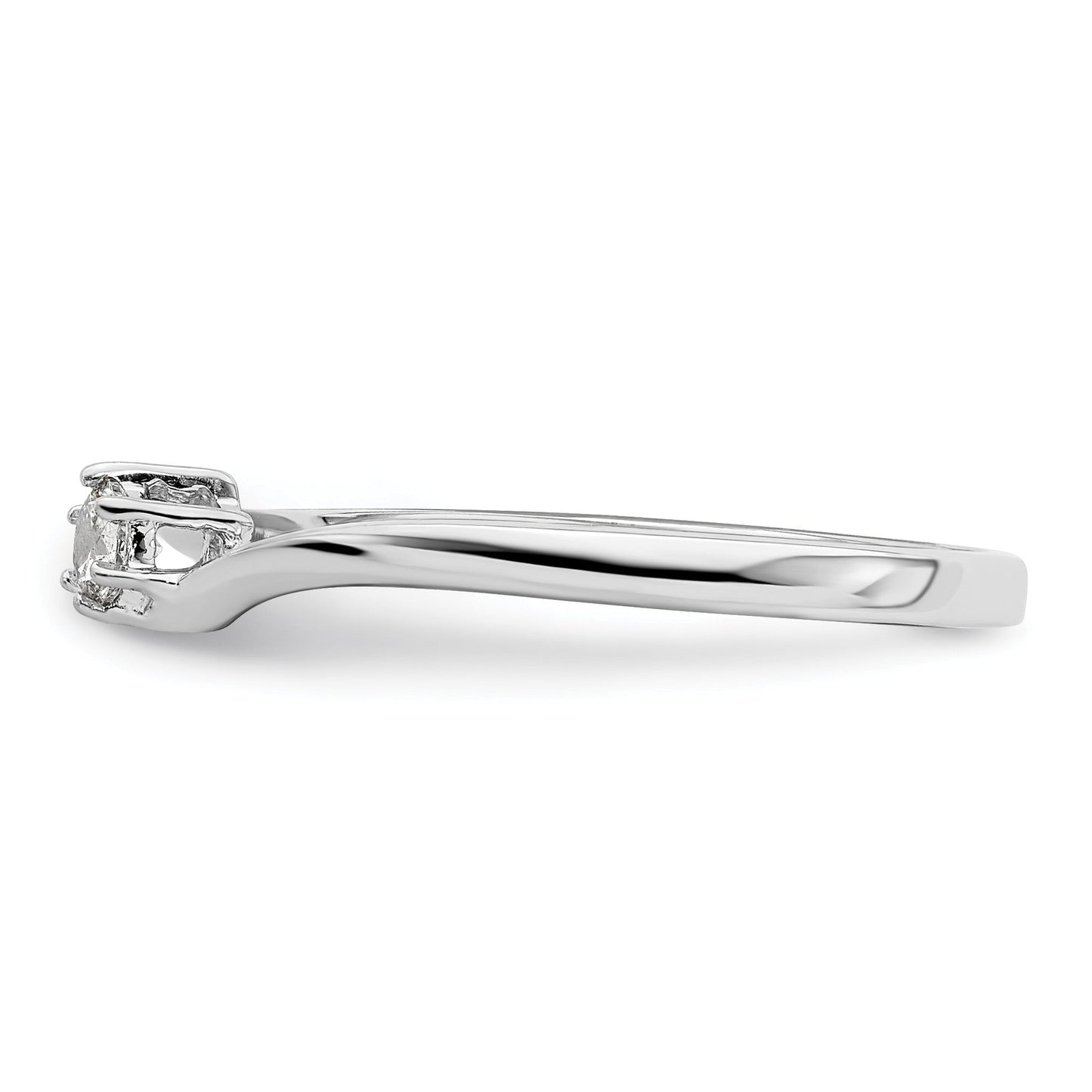 14k White Gold Lab Grown Diamond Petite Solitaire Engagement Ring 1/8 carat