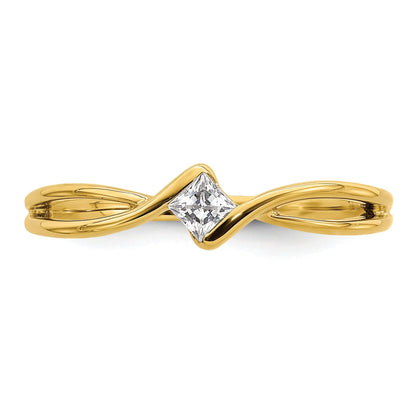 14k Lab Grown Diamond Solitaire Engagement Ring 1/6 carat