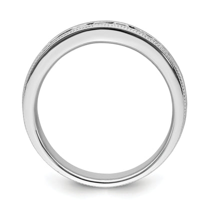 5/8 ct Lab Grown Diamond Seven Stone Men's Band Ring 14k White Gold