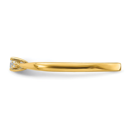 14k Gold Lab Grown Diamond Petite Engagement Ring 1/8 carat