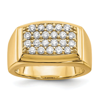 1 ct Lab Grown Diamond Cluster Men's Ring 10k Gold