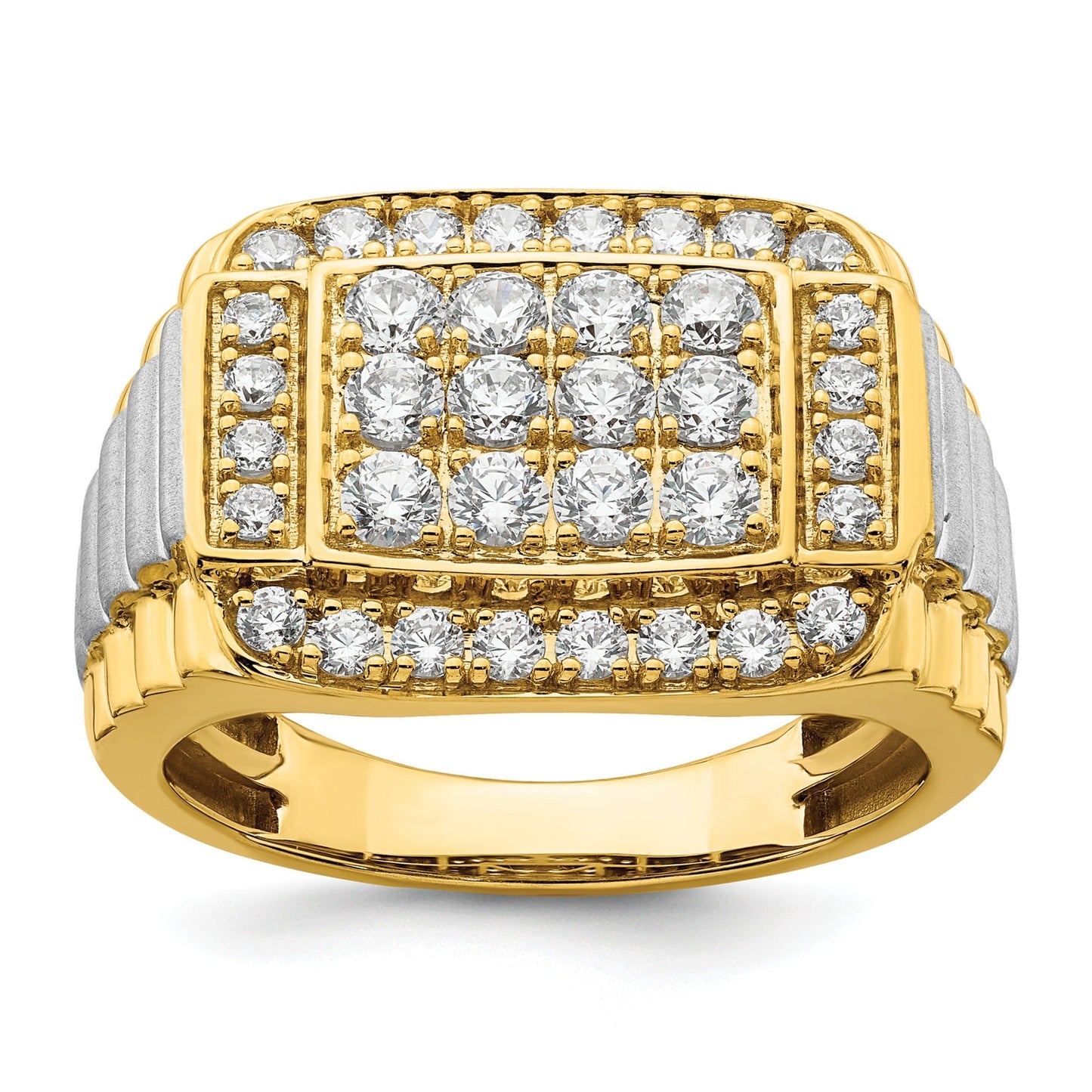 14k Two-Tone 1.3 ct Lab Grown Diamond Men's Ring