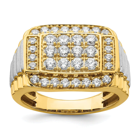 14k Two-Tone 1.3 ct Lab Grown Diamond Men's Ring
