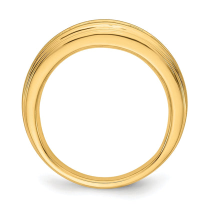 10K Yellow Gold Lab Grown Diamond 7 Stone Men's Wedding Ring 1.5 Ct