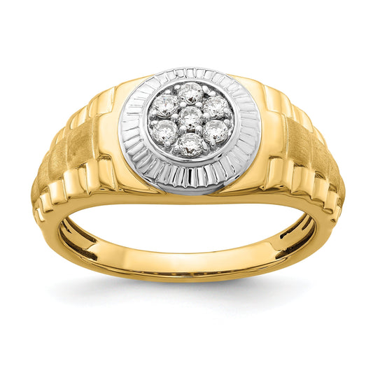 14k Gold Round  1/4 ct Lab Grown Diamond Men's Ring