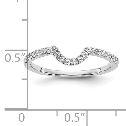 Round Lab Diamond Pavé 14K White Gold Curved Wedding Enhancer Band
