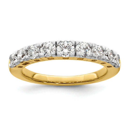 IGI Certified 1 Ct Round Lab Grown Diamond Prong 14K Yellow Gold Fashion Enhancer Ring