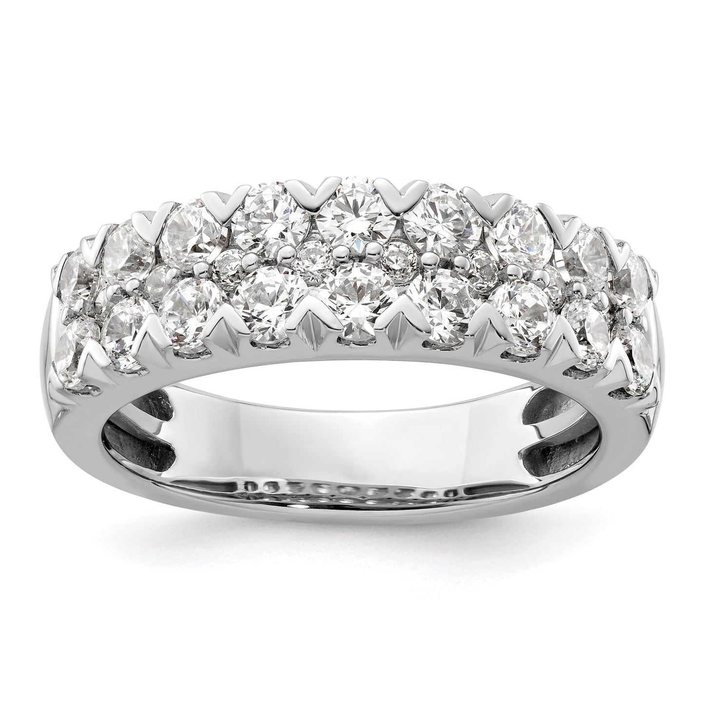 14K White Gold Lab Grown Round Diamond Wedding Ring 1.5 Ct
