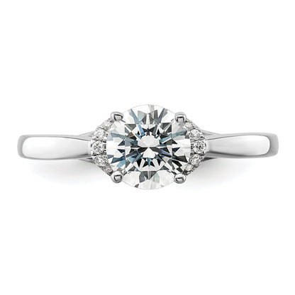 14k White Gold Lab Grown Diamond Round Semi Mount Solitaire Ring 1 Ct