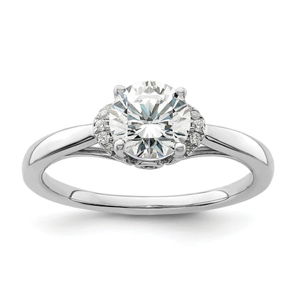 14k White Gold Lab Grown Diamond Round Semi Mount Solitaire Ring 1 Ct