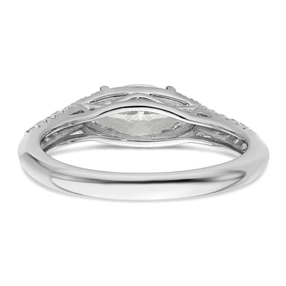 14k White Gold Lab Diamond Center East West Marquise Semi Mount Ring