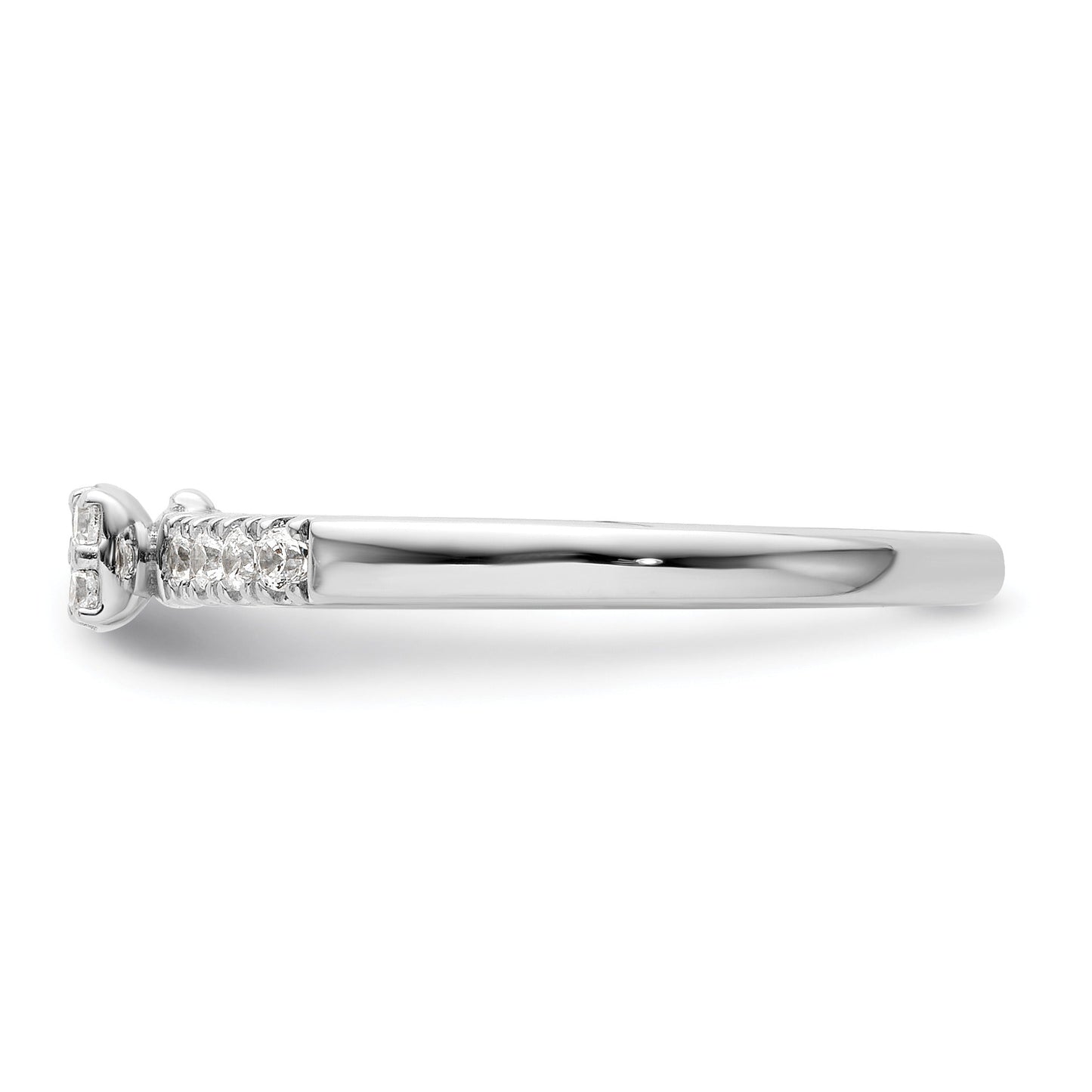 0.25 Ct Round Lab Grown Diamond Prong 14K White Gold Two Promises Enhancer Band