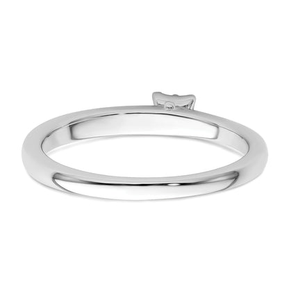 0.05 Ct Round Lab Grown Diamond Cluster 14K White Gold Two Promise Enhancer Band