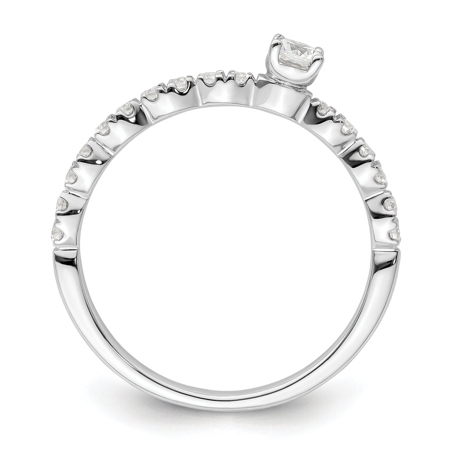 0.37 Ct Round Lab Grown Diamond Prong 14K White Gold Two Promises Enhancer Band