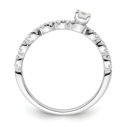 0.37 Ct Round Lab Grown Diamond Prong 14K White Gold Two Promises Enhancer Band