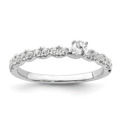 0.37 Ct Round Lab Grown Diamond Prong 14K White Gold Two Promises Enhancer Band