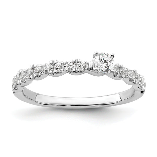 0.37 Ct Round Lab Grown Diamond Prong 14K White Gold Two Promises Enhancer Band
