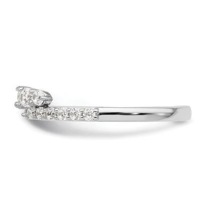 0.50 Ct Round Lab Grown Diamond Prong 14K White Gold Ring Wrap Enhancer Band
