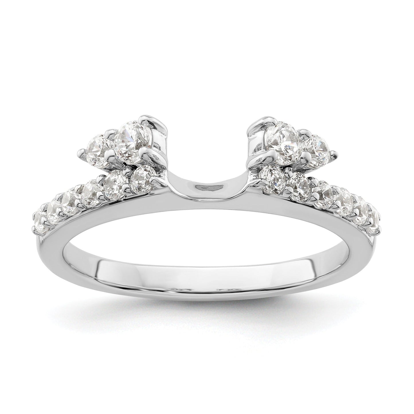0.50 Ct Round Lab Grown Diamond Prong 14K White Gold Ring Wrap Enhancer Band