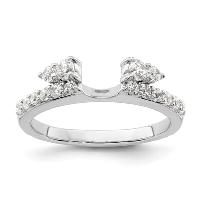0.50 Ct Round Lab Grown Diamond Prong 14K White Gold Ring Wrap Enhancer Band