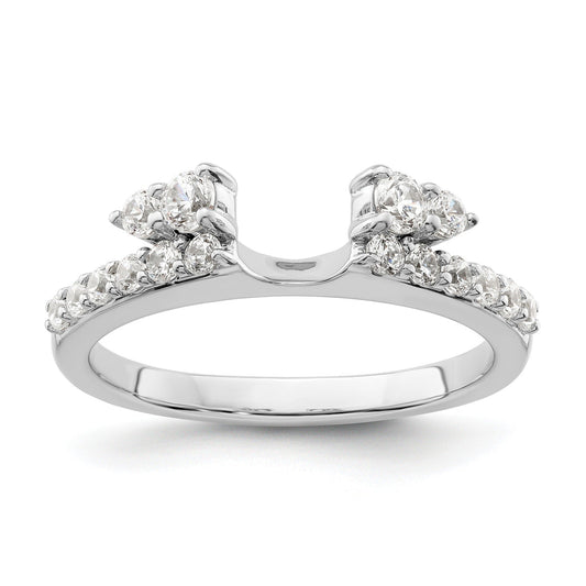 0.50 Ct Round Lab Grown Diamond Prong 14K White Gold Ring Wrap Enhancer Band