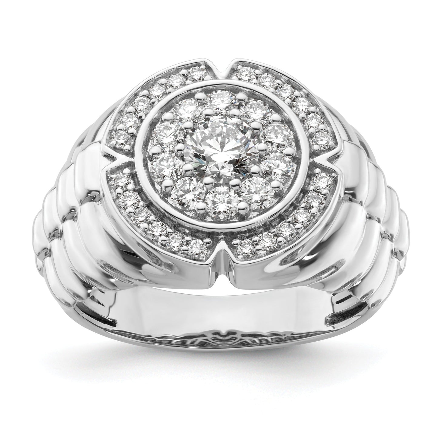 1 1/5 ct Lab Grown Diamond Men's Cluster Ring 10k Gold