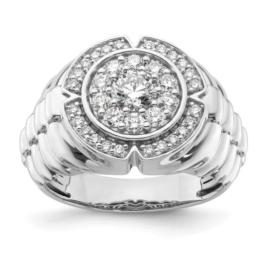 1 1/5 ct Lab Grown Diamond Men's Cluster Ring 10k Gold