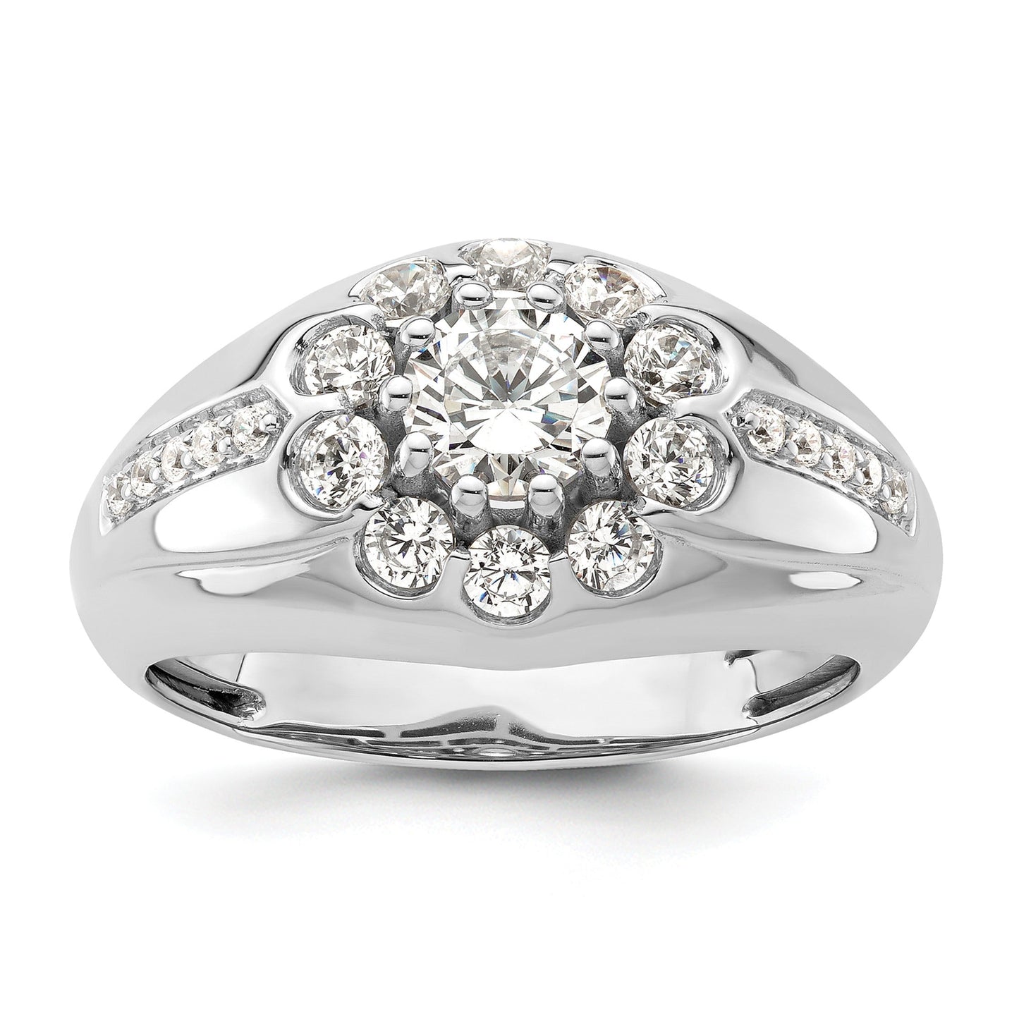 14k White Gold 1 1/2 ct Lab Grown Diamond Men's Ring