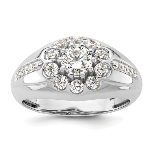 14k White Gold 1 1/2 ct Lab Grown Diamond Men's Ring