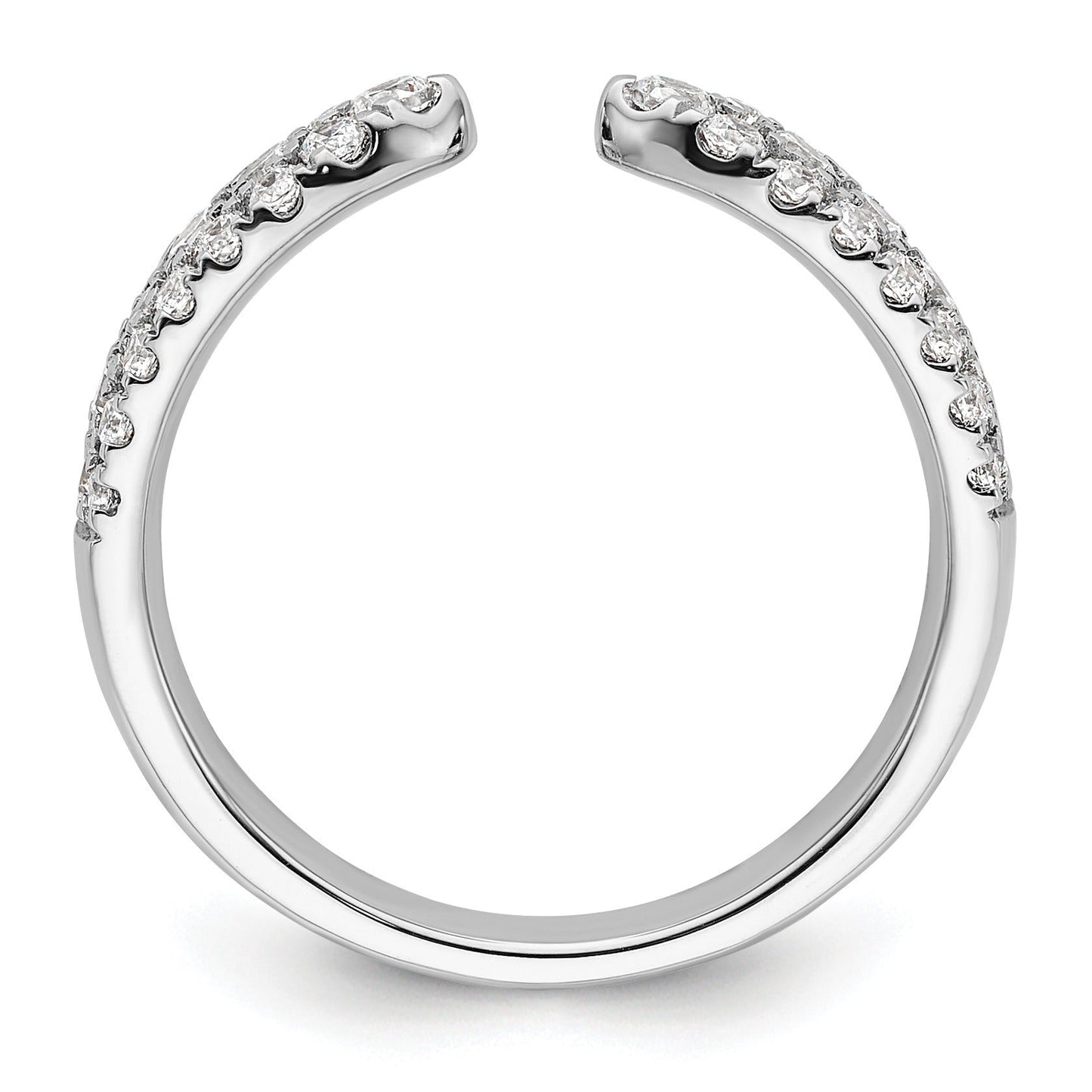 IGI Certified 0.75 Ct Round White Lab Grown Diamond Pavé 14K White Gold Wedding Band Enhancer