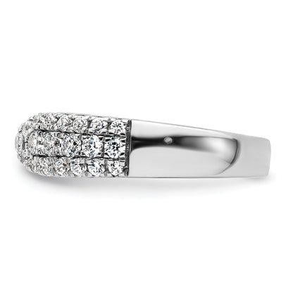 IGI Certified 0.75 Ct Round White Lab Grown Diamond Pavé 14K White Gold Wedding Band Enhancer
