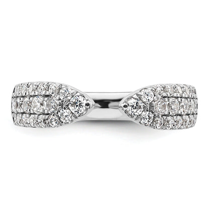 IGI Certified 0.75 Ct Round White Lab Grown Diamond Pavé 14K White Gold Wedding Band Enhancer