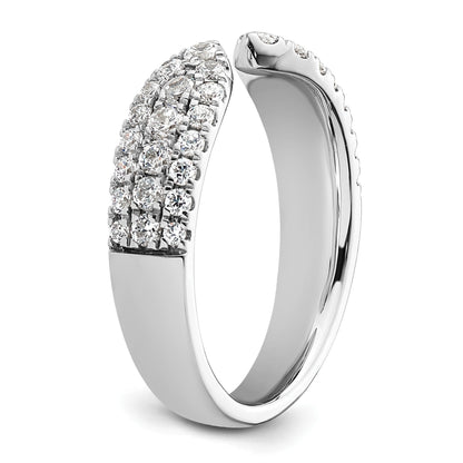 IGI Certified 0.75 Ct Round White Lab Grown Diamond Pavé 14K White Gold Wedding Band Enhancer