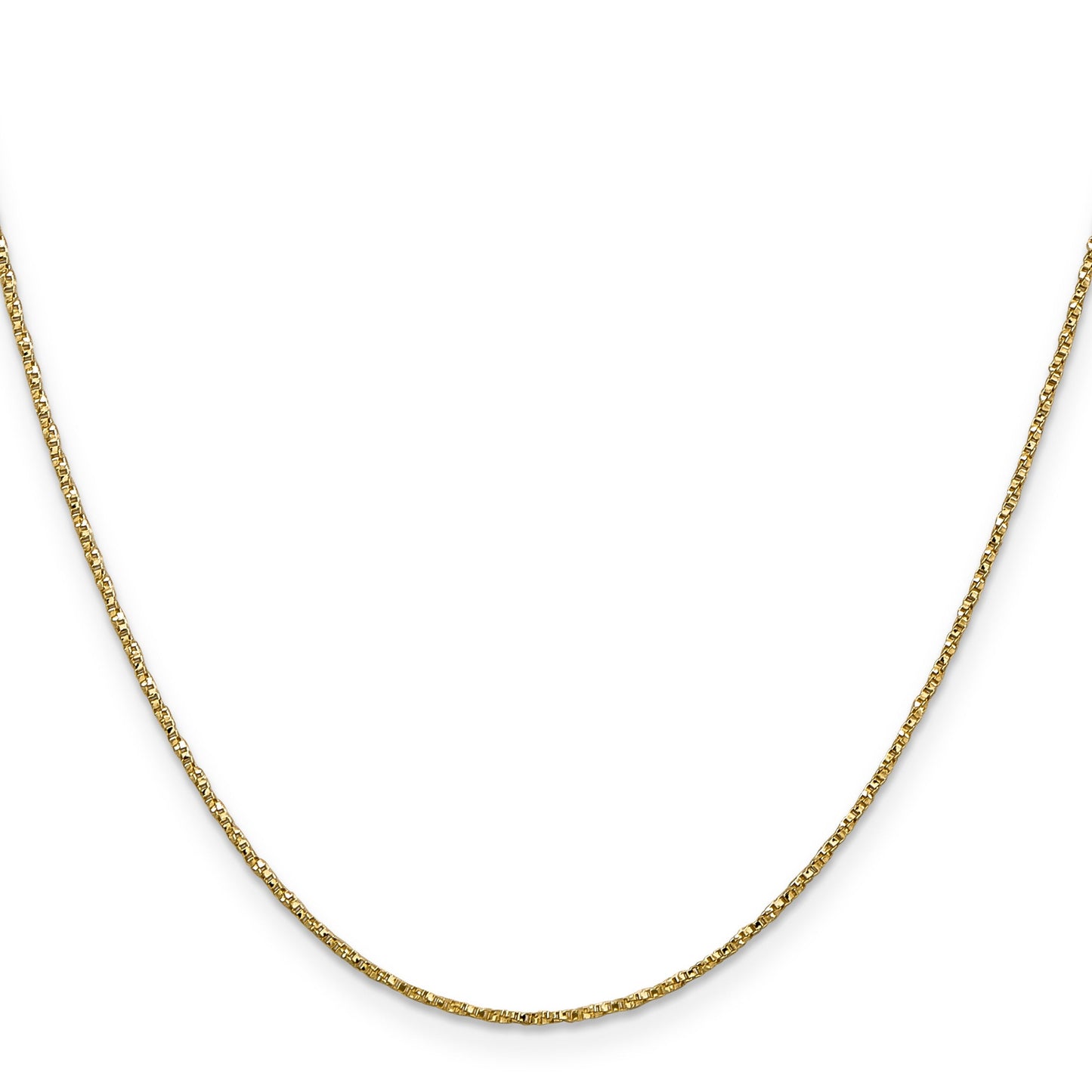 0.95 mm 14K Yellow Gold Twisted Box Chain with Lobster Clasp