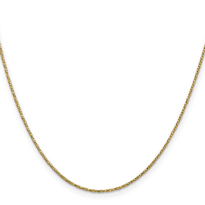 0.95 mm 14K Yellow Gold Twisted Box Chain with Lobster Clasp