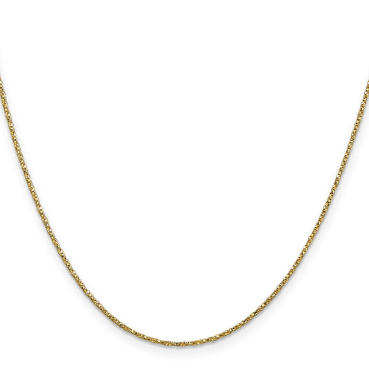 0.95 mm 14K Yellow Gold Twisted Box Chain with Lobster Clasp