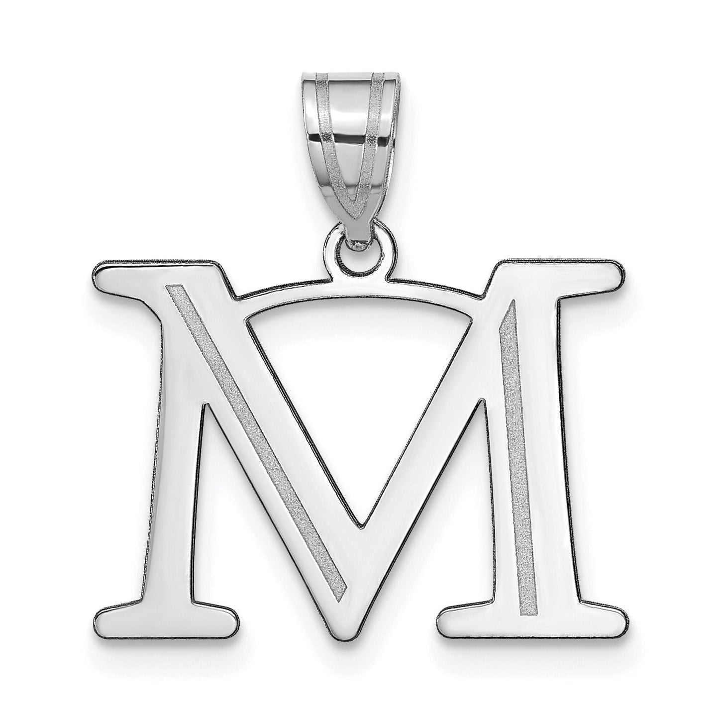 14K Gold Etched Initial Pendants