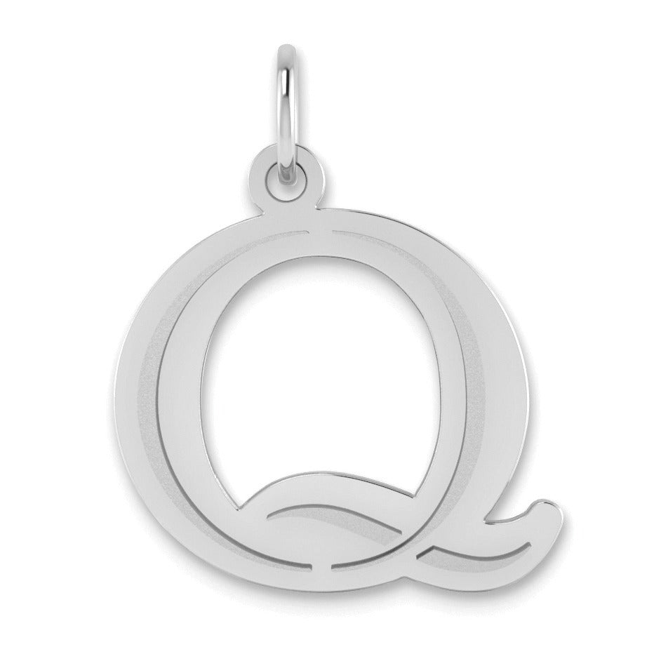 14K Gold Etched Initial Pendants