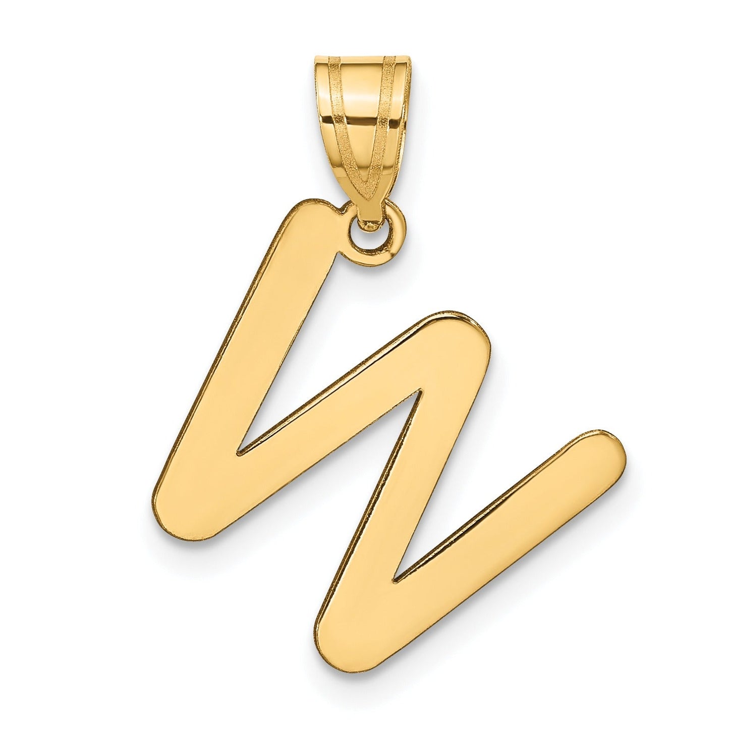 14K Gold Bubble Letter Initial Pendant