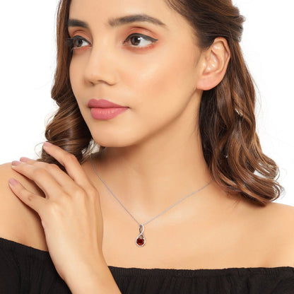2.20 Ct Round Orange Madeira Citrine & Lab Diamond Prong Silver Crossover Pendant Necklace