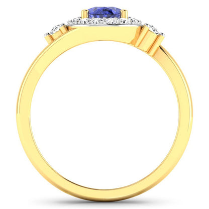 0.70 Ct Oval Green Zambian Emerald & Lab Diamond Prong 14K Gold Bypass Halo Ring
